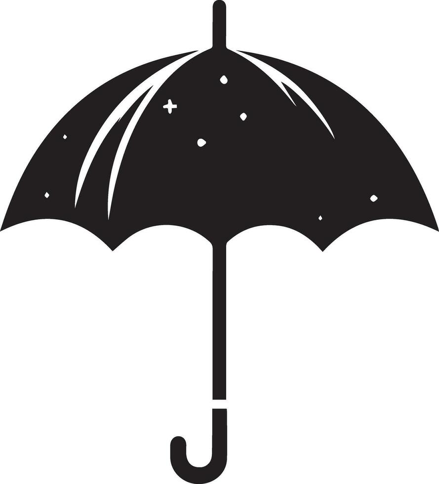 Umbrella vector silhouette illustration, umbrella flat illustration