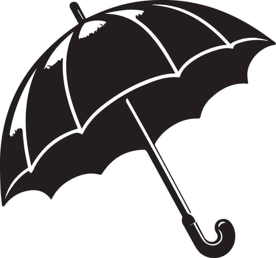 Umbrella vector silhouette illustration, umbrella flat illustration