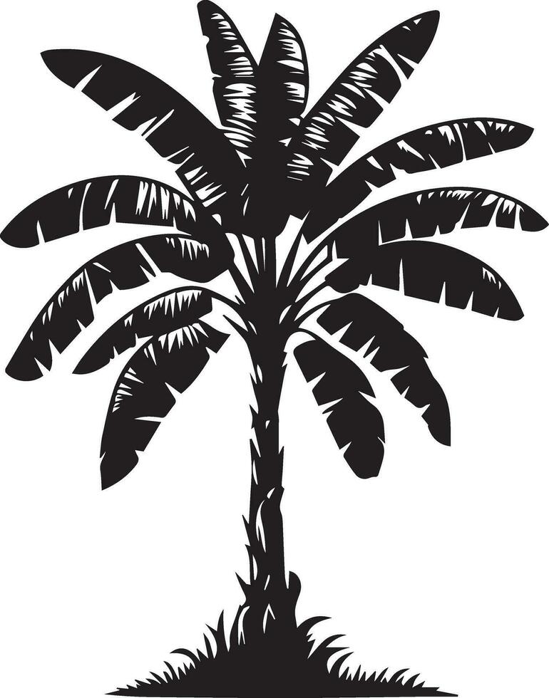 plátano árbol vector silueta ilustración negro color 5 5