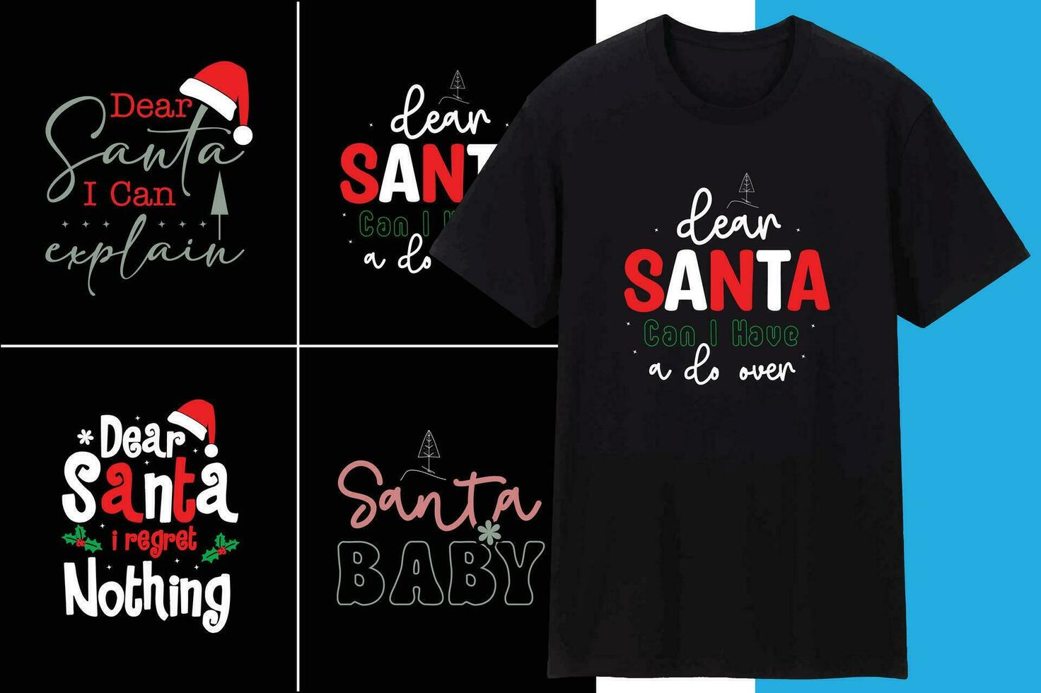 Christmas Bundle T shirt Design For Your POD vector