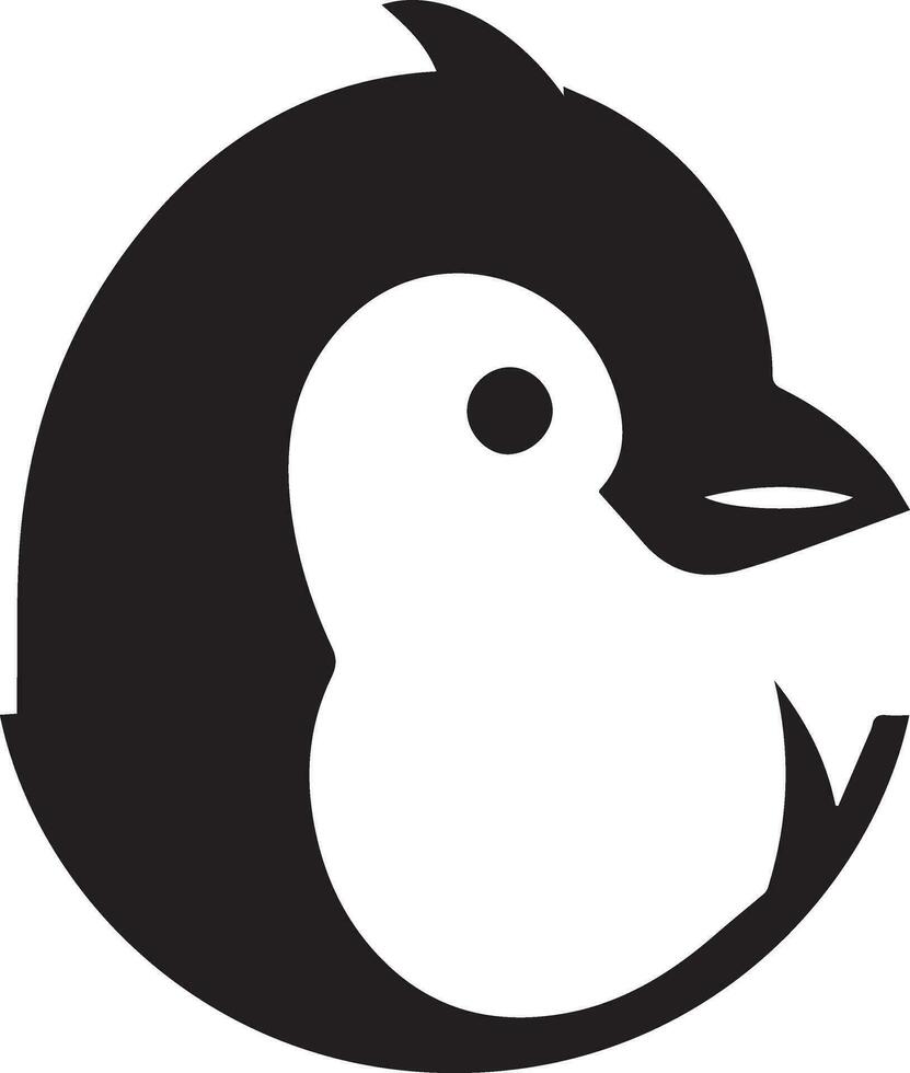 penguin flat style vector silhouette 2