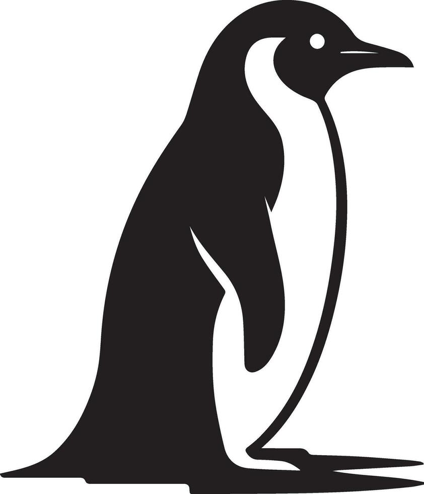 penguin flat style vector silhouette 4