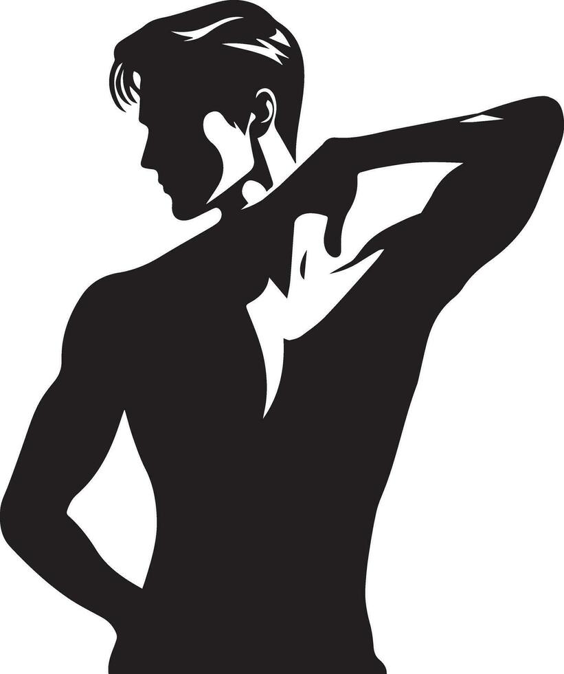 Man pose vector silhouette illustration, a flat man style vector silhouette