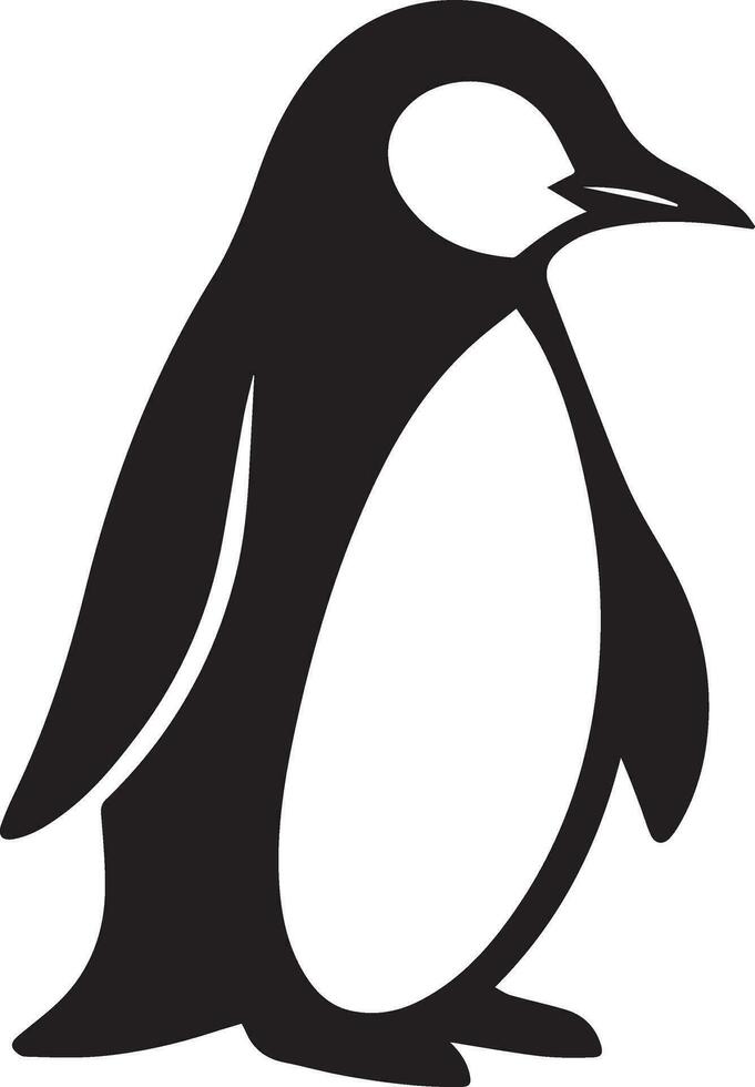 penguin flat style vector silhouette 9