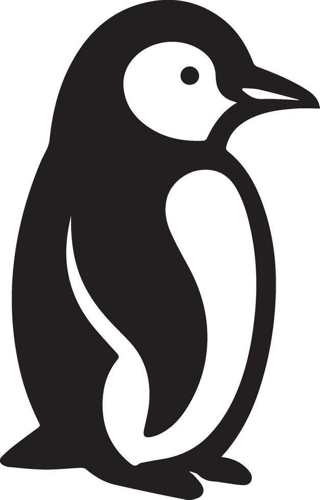 penguin flat style vector silhouette 10