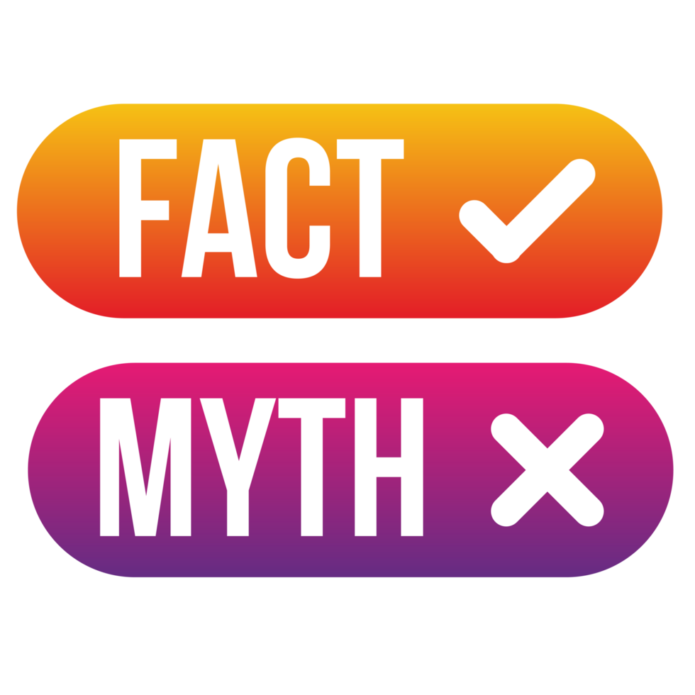 Fact vs Myth Logo concept on a Transparent Background png