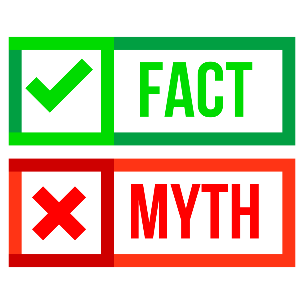 Fact vs Myth Logo concept on a Transparent Background png