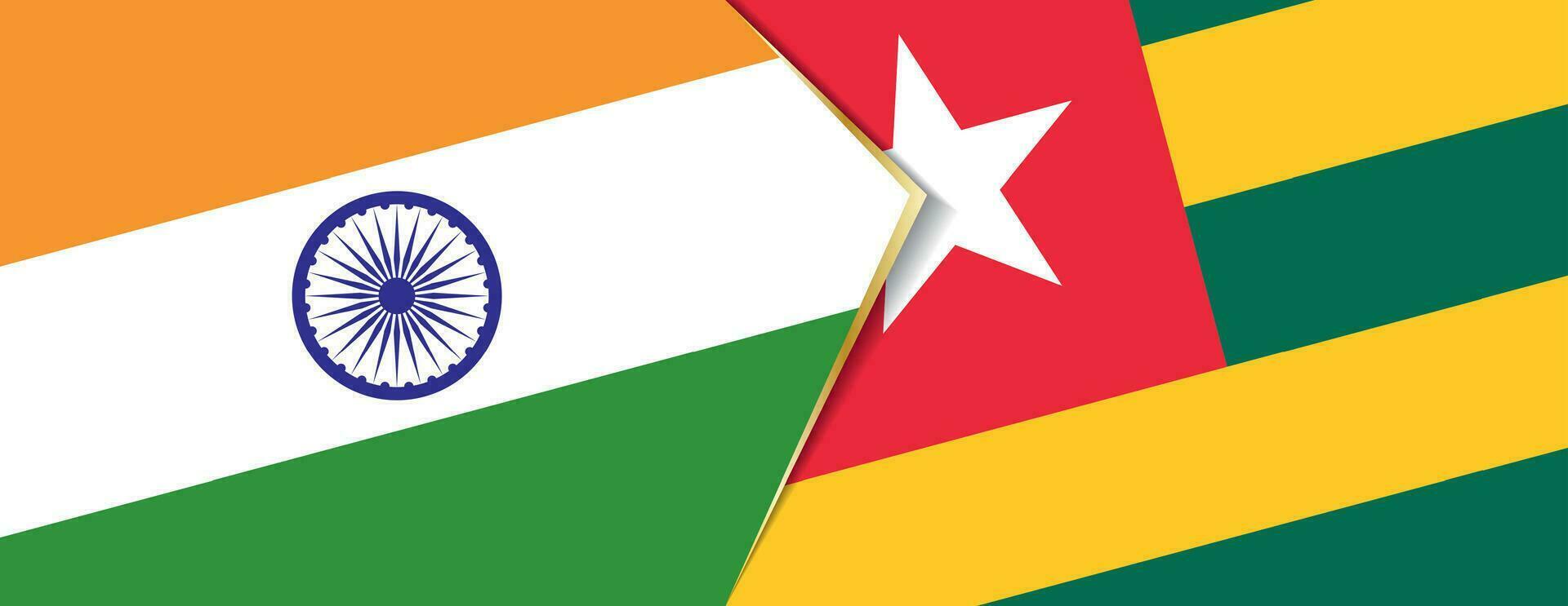 India and Togo flags, two vector flags.