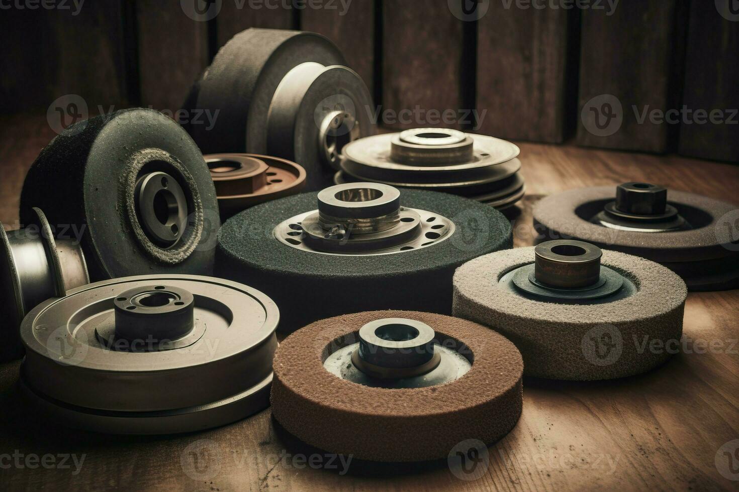 Grinding wheels collection different. Generate Ai photo