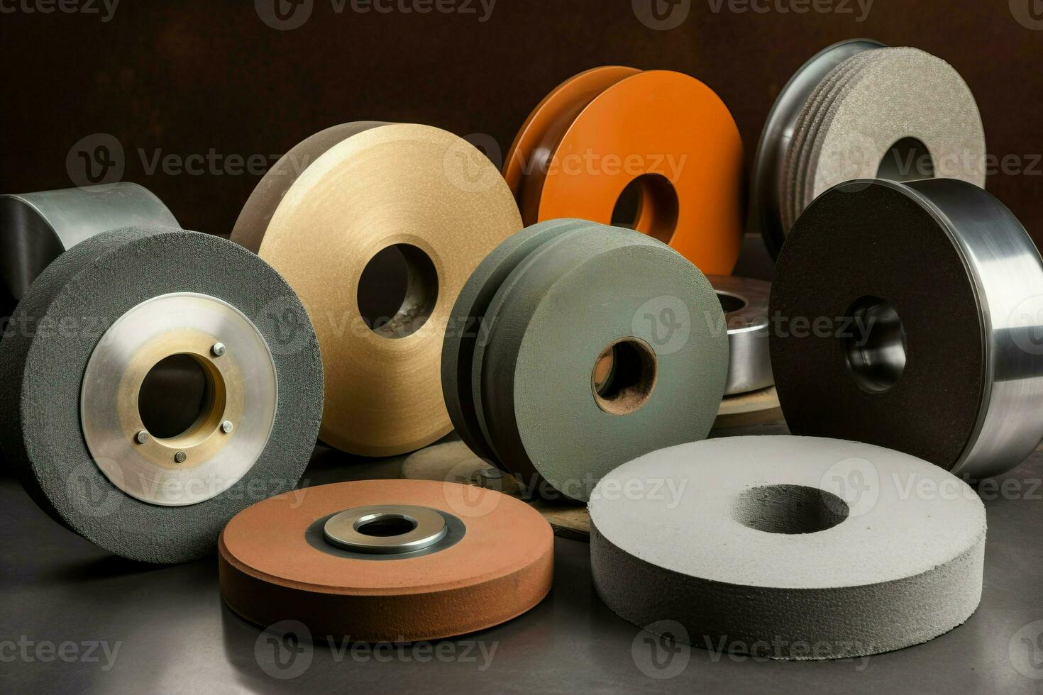 Grinding wheels collection. Generate Ai photo