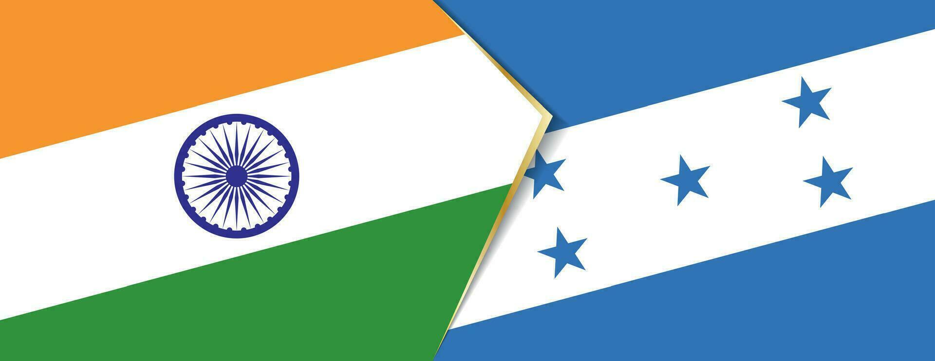 India and Honduras flags, two vector flags.