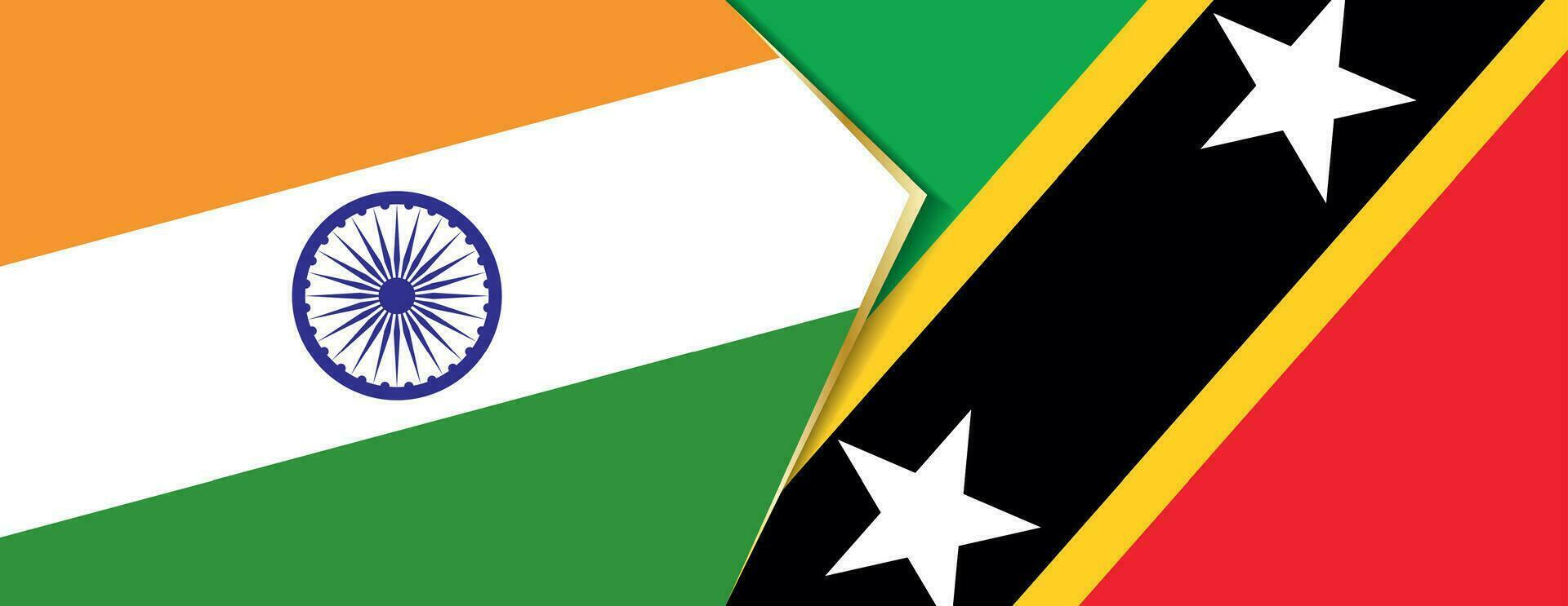 India y Santo kitts y nevis banderas, dos vector banderas