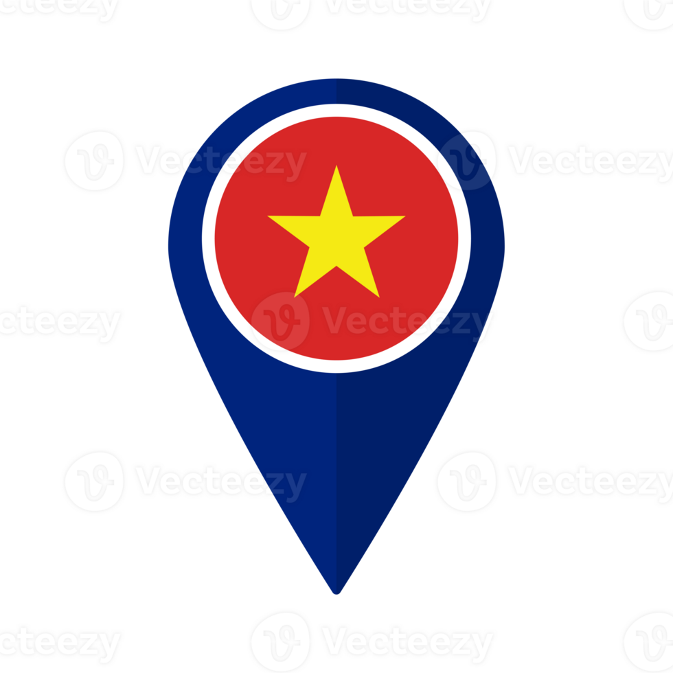 Flag of Vietnam flag on map pinpoint icon isolated png