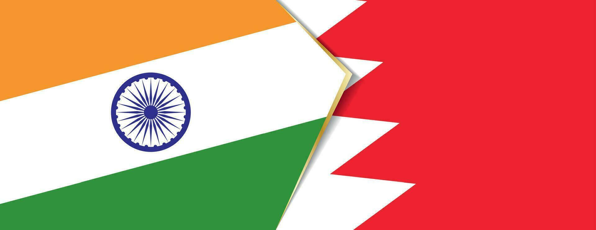 India and Bahrain flags, two vector flags.