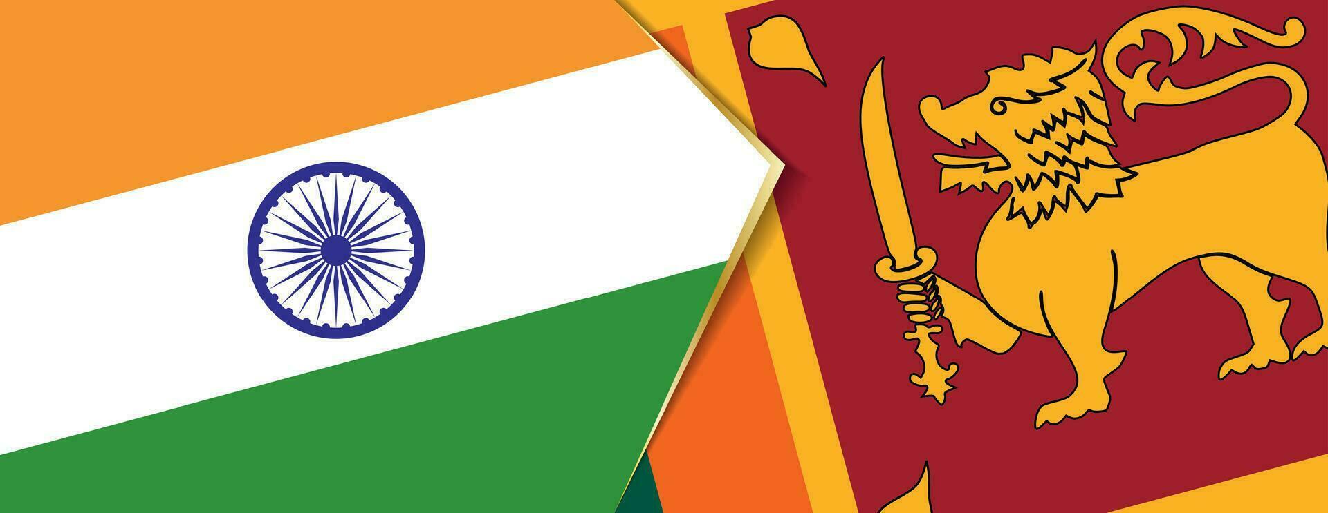 India y sri lanka banderas, dos vector banderas