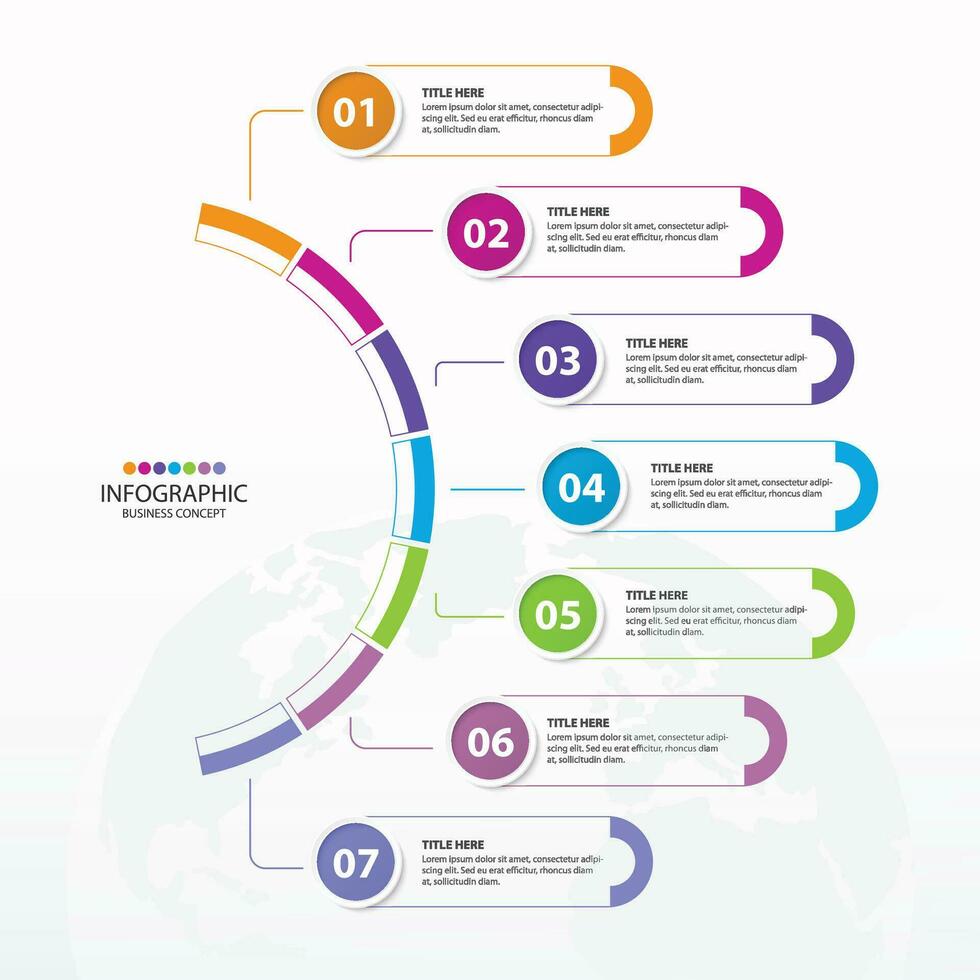 Infographic with 7 steps, process or options. vector