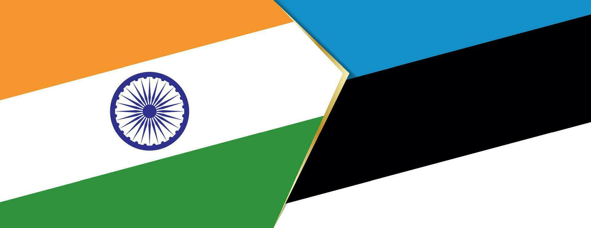 India and Estonia flags, two vector flags.