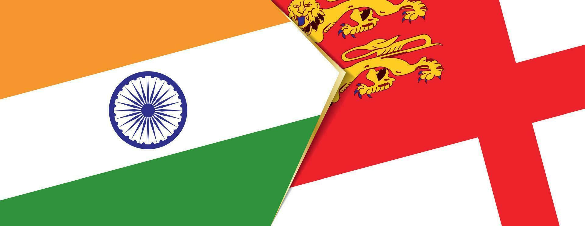 India y sarco banderas, dos vector banderas