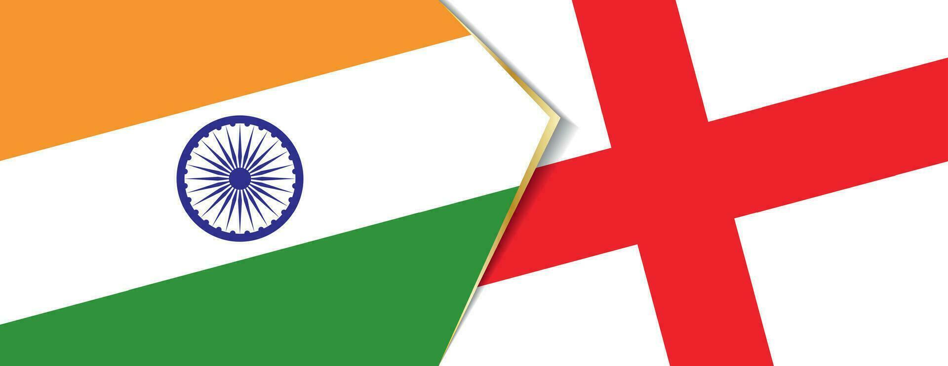 India y Inglaterra banderas, dos vector banderas