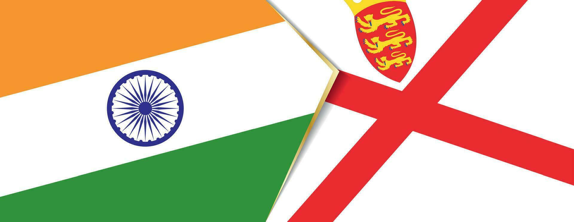India and Jersey flags, two vector flags.