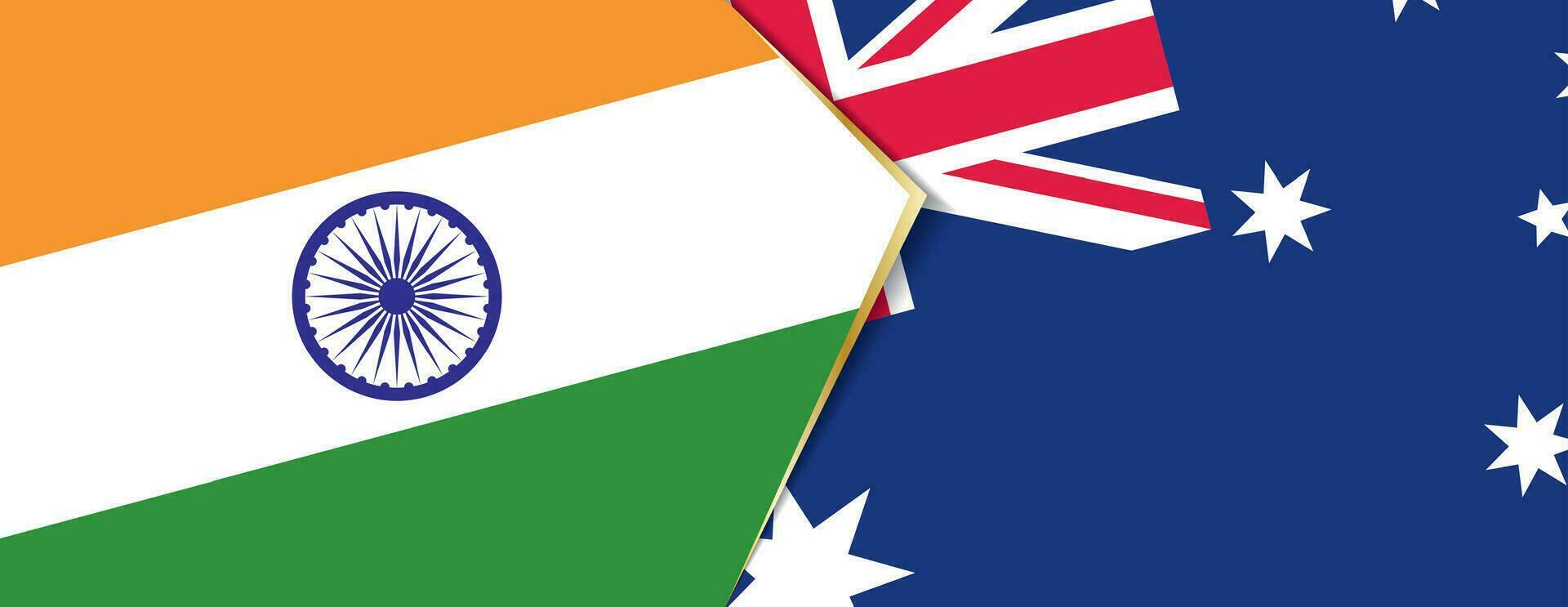 India and Australia flags, two vector flags.