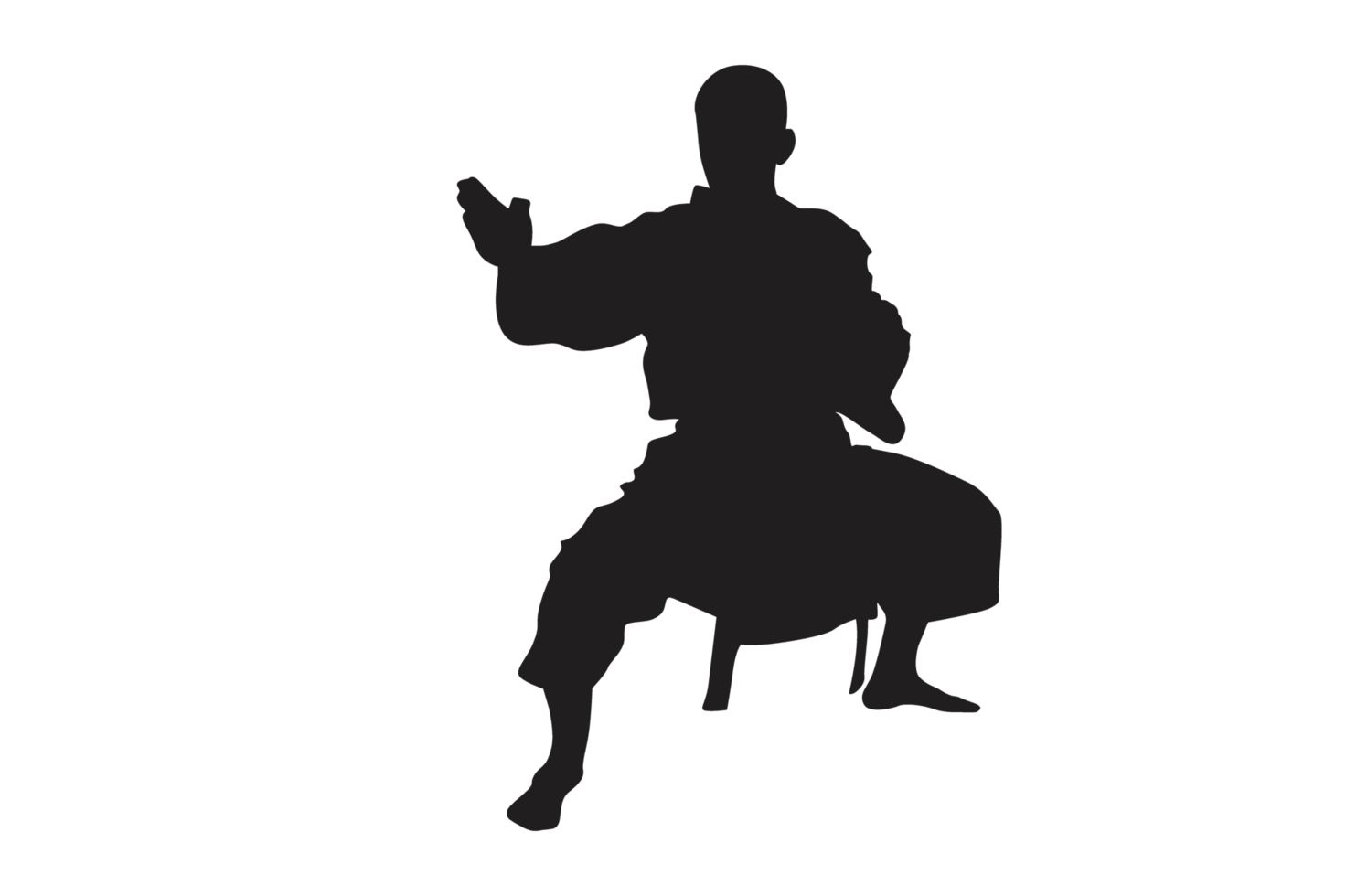Pose Of Karate Silhouette with Transparent Background png