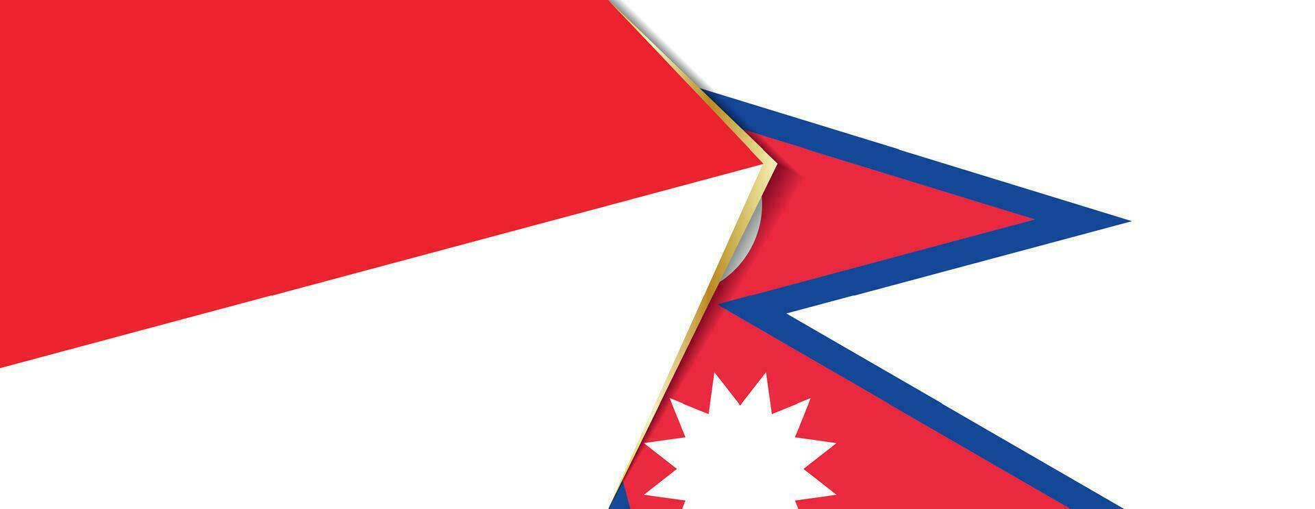 Indonesia and Nepal flags, two vector flags.