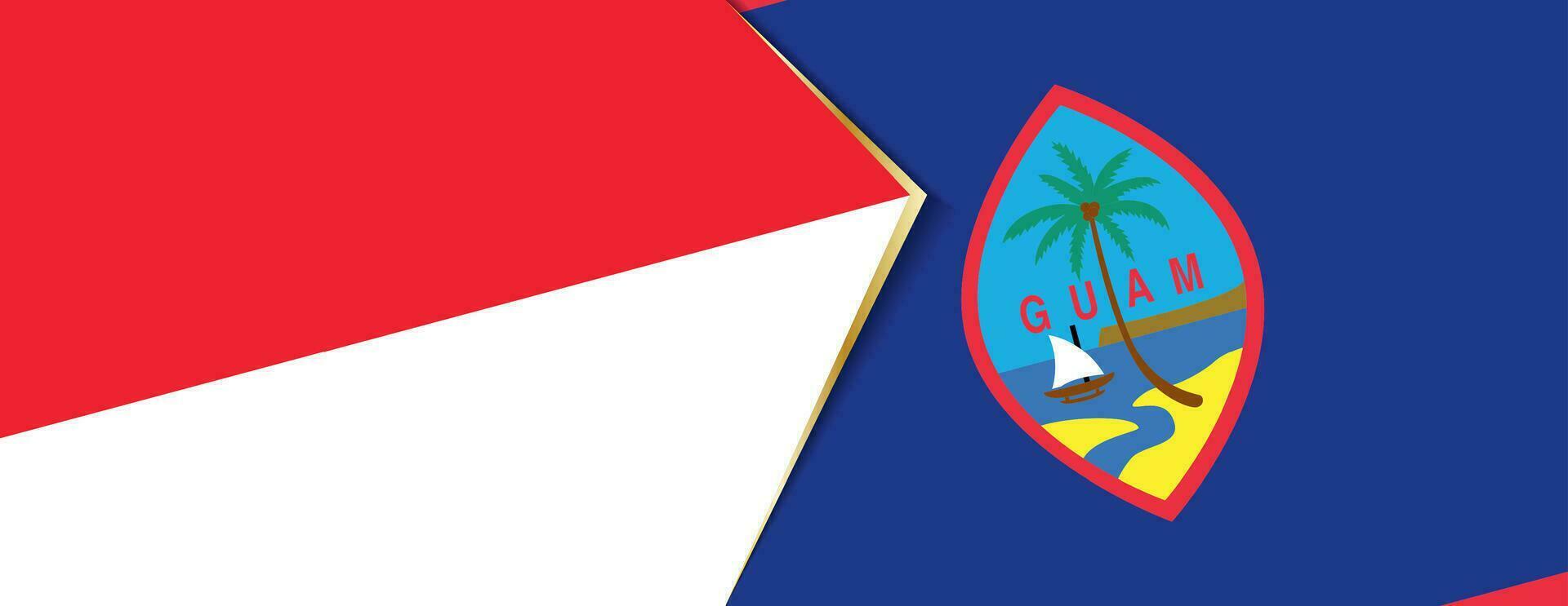 Indonesia and Guam flags, two vector flags.