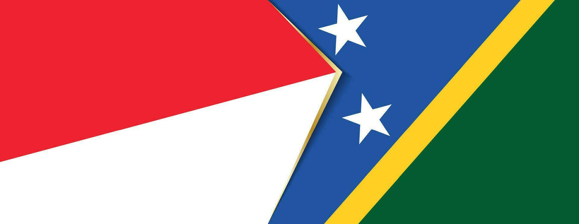 Indonesia and Solomon Islands flags, two vector flags.