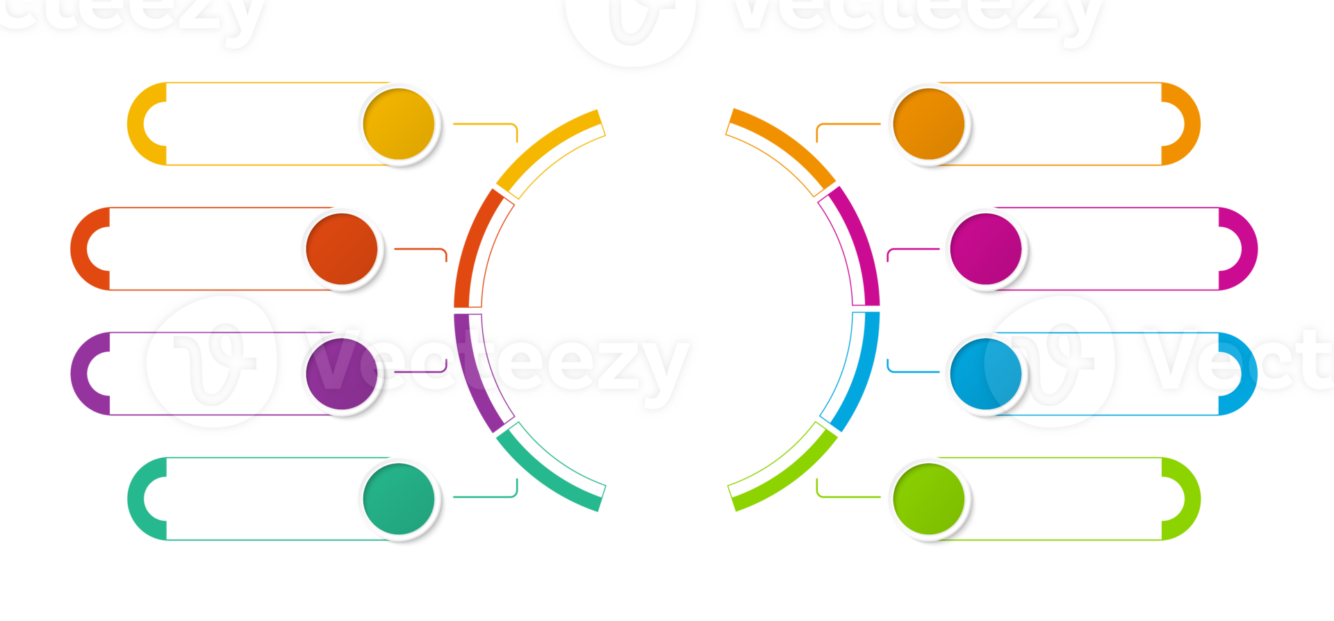 Infographic with 8 steps, process or options. png