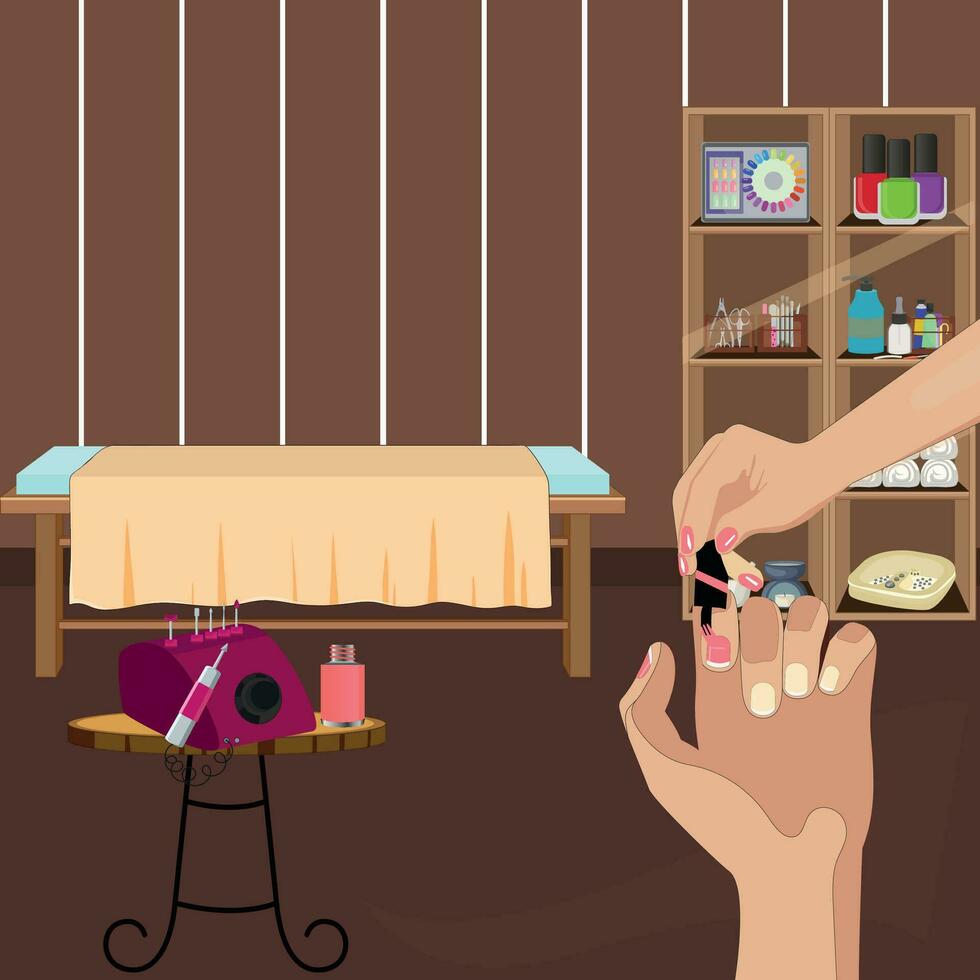 Beautiful manicure room vector art