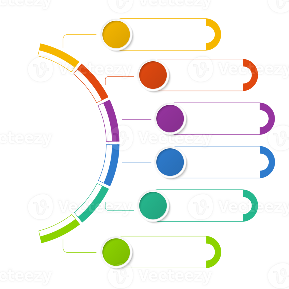 Infografica con 6 passi, processi o opzioni. png