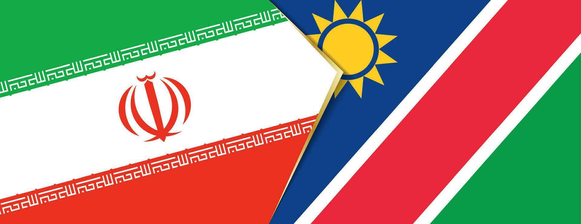 Iran and Namibia flags, two vector flags.