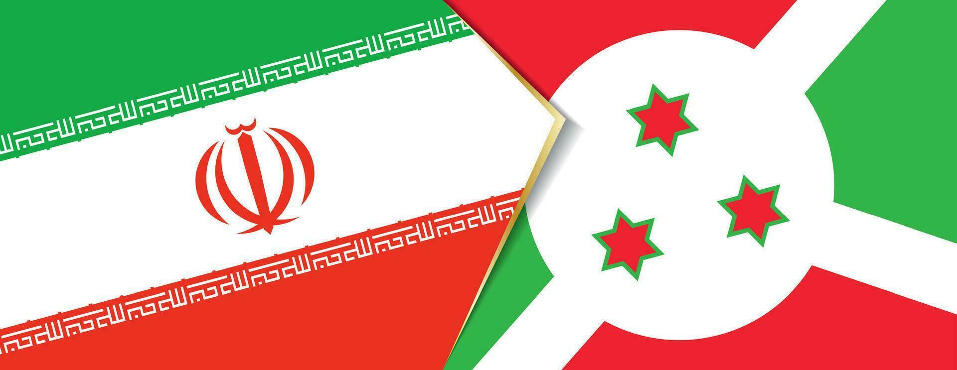 Iran and Burundi flags, two vector flags.