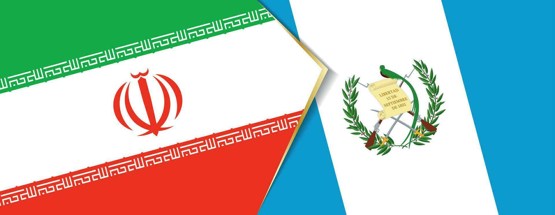 Iran and Guatemala flags, two vector flags.