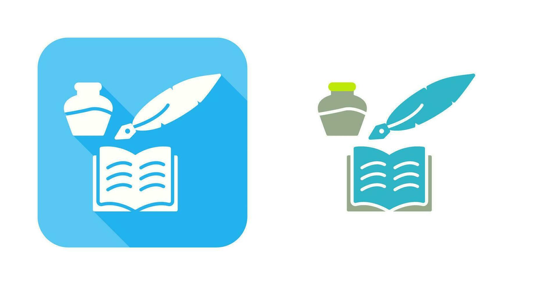 Unique Quill and Book Vector Icon