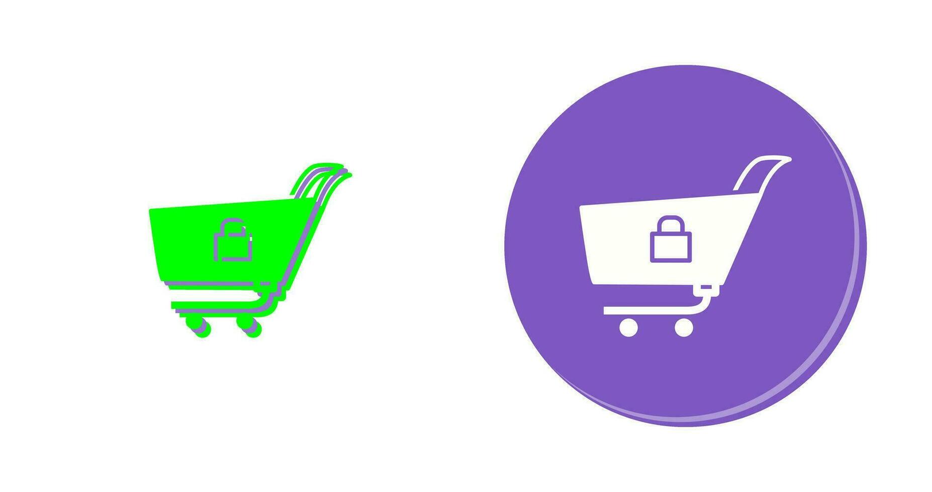 Unique Locked Cart Vector Icon