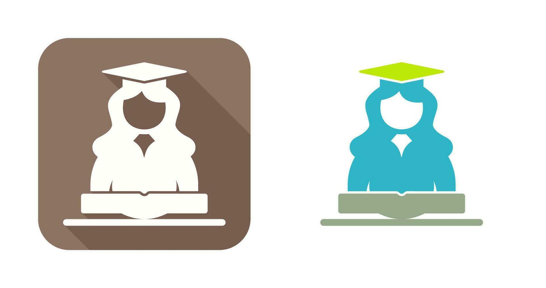 Unique Female Student Vector Icon