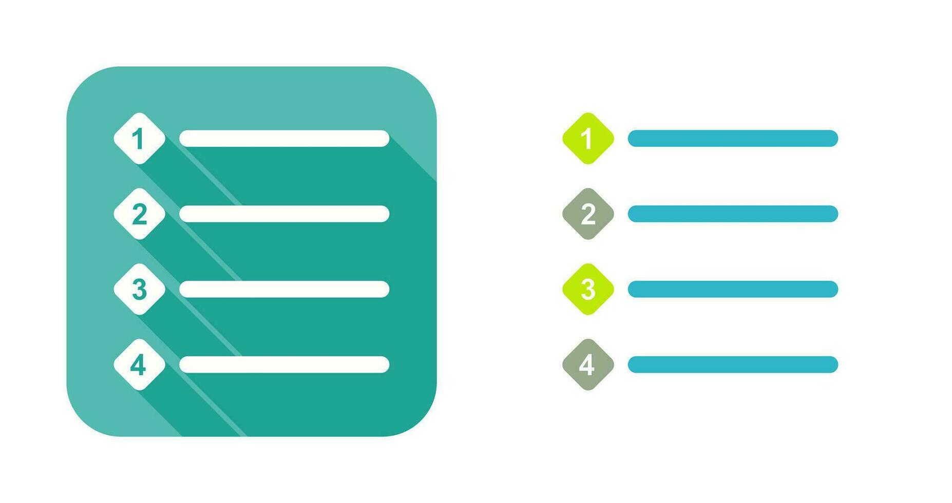 Unique Numbered list Vector Icon