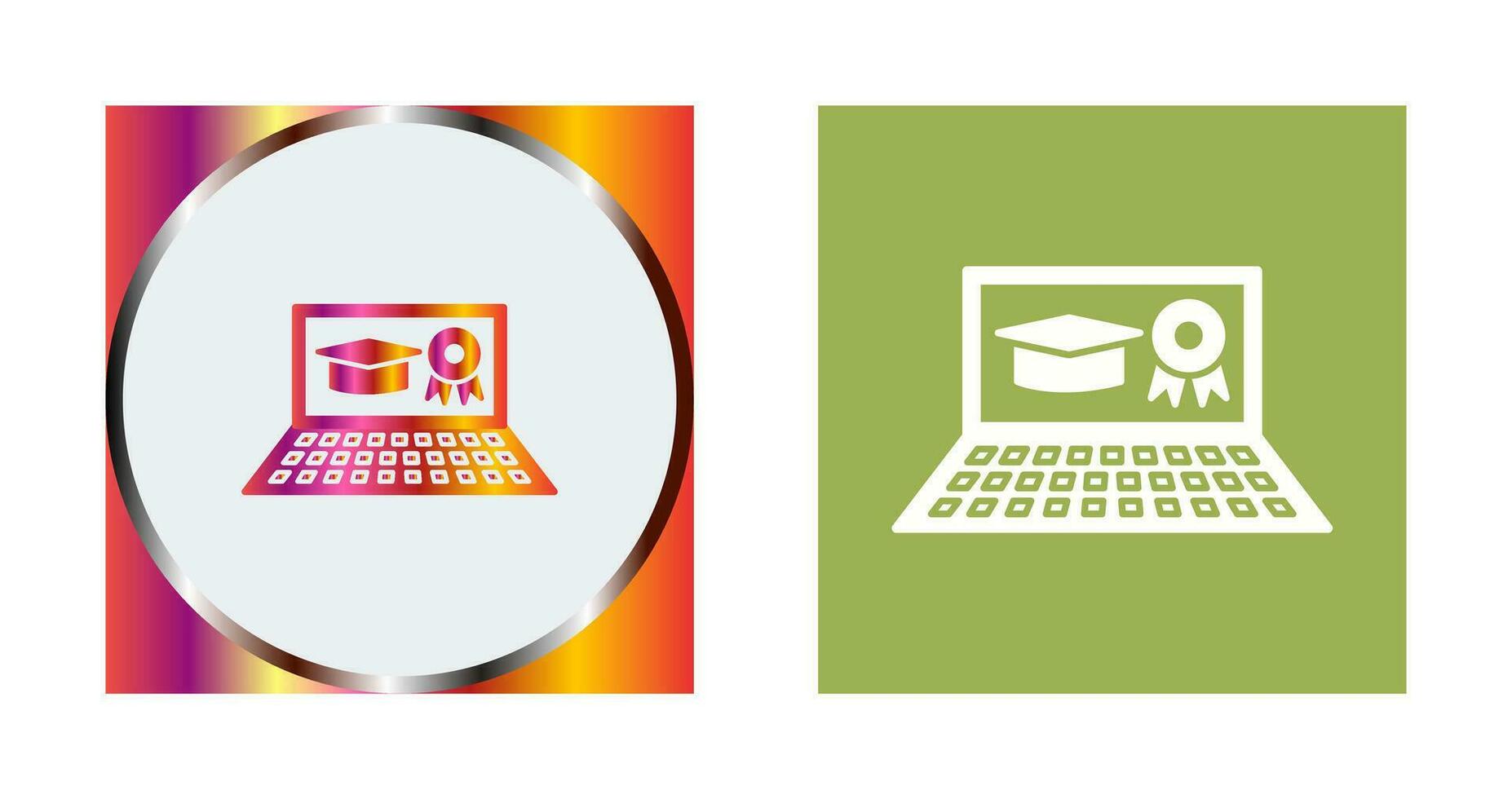 Unique Online Degree Vector Icon