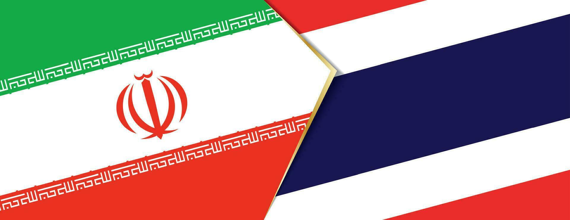 Iran and Thailand flags, two vector flags.