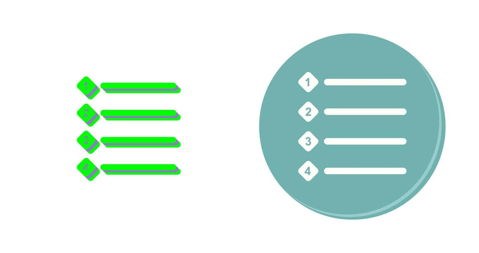Unique Numbered list Vector Icon