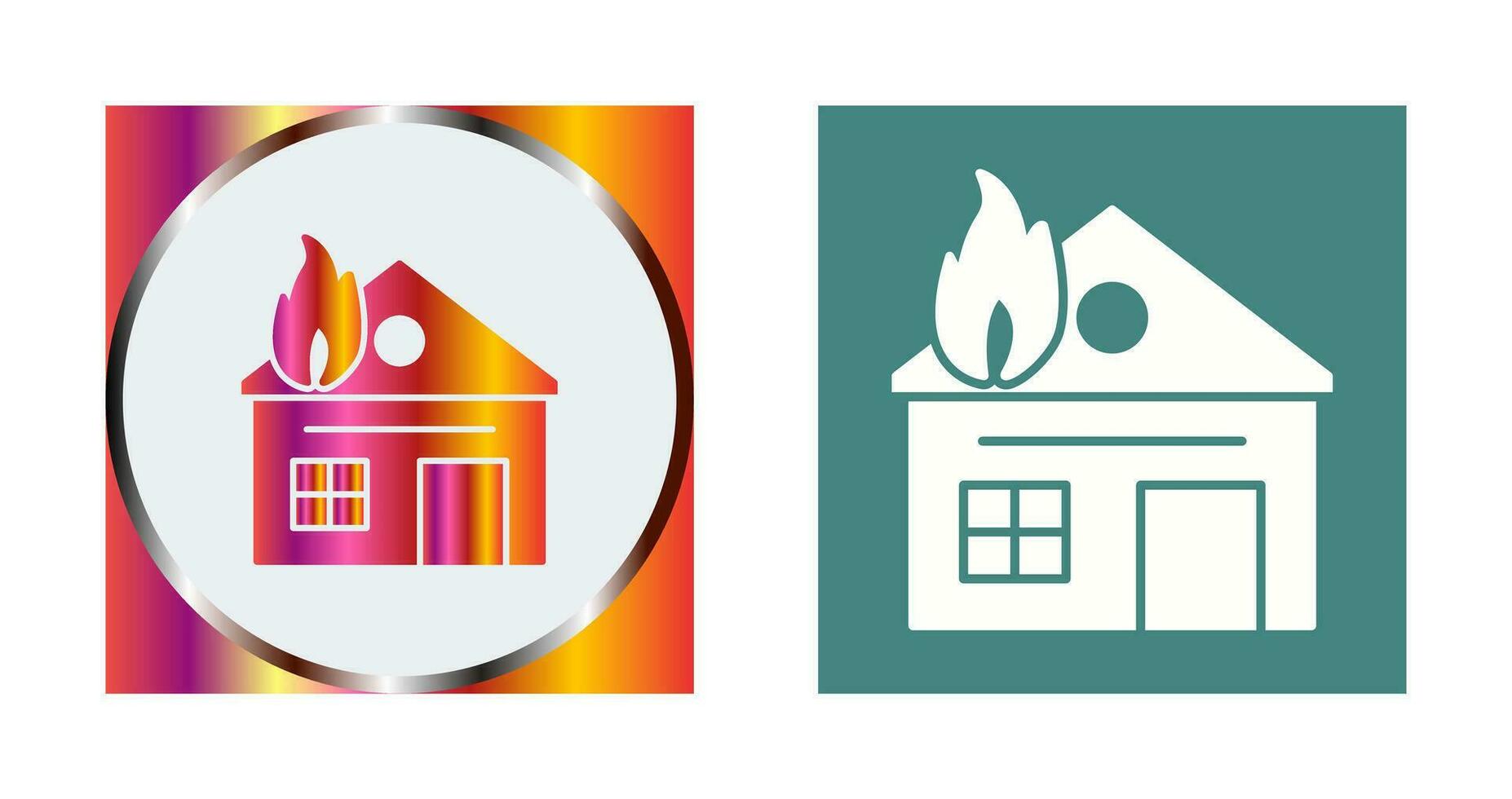 Unique House on Fire Vector Icon