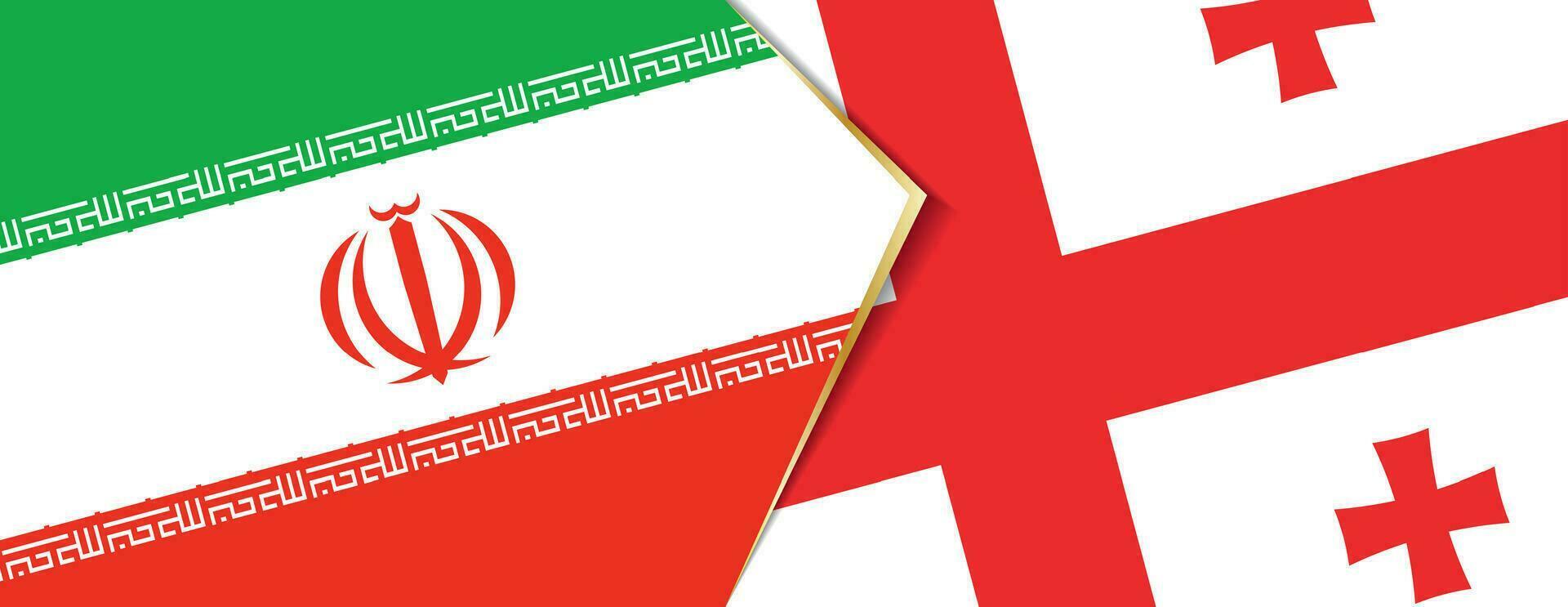 Iran and Georgia flags, two vector flags.