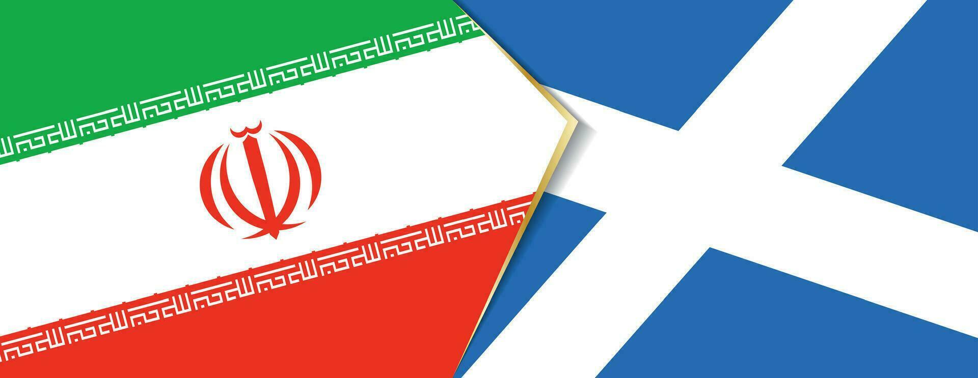 Iran and Scotland flags, two vector flags.