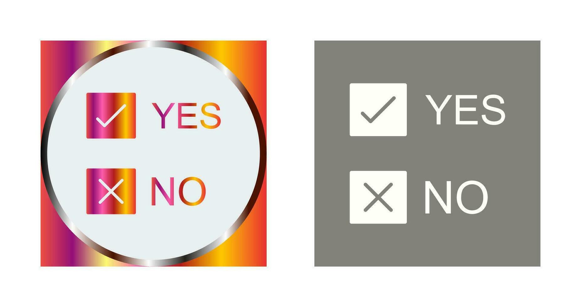 Yes No Option Vector Icon