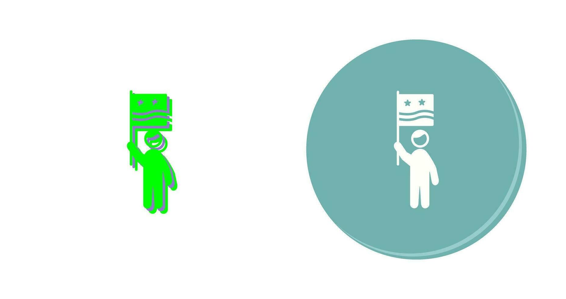Raising Flag Vector Icon