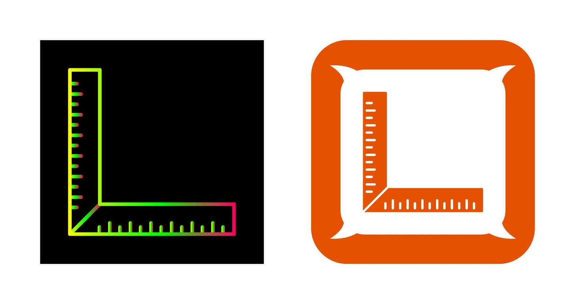 icono de vector de regla cuadrada