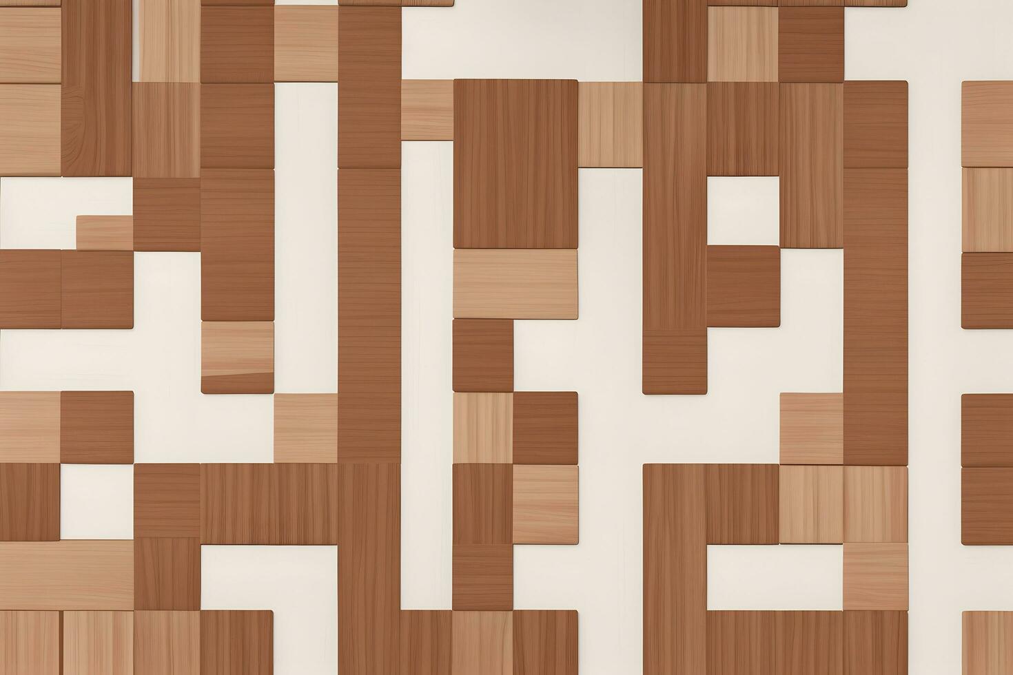 White Tile and Walnut Wood Design  with  Seamless Realistic Texture  generated by Ai photo
