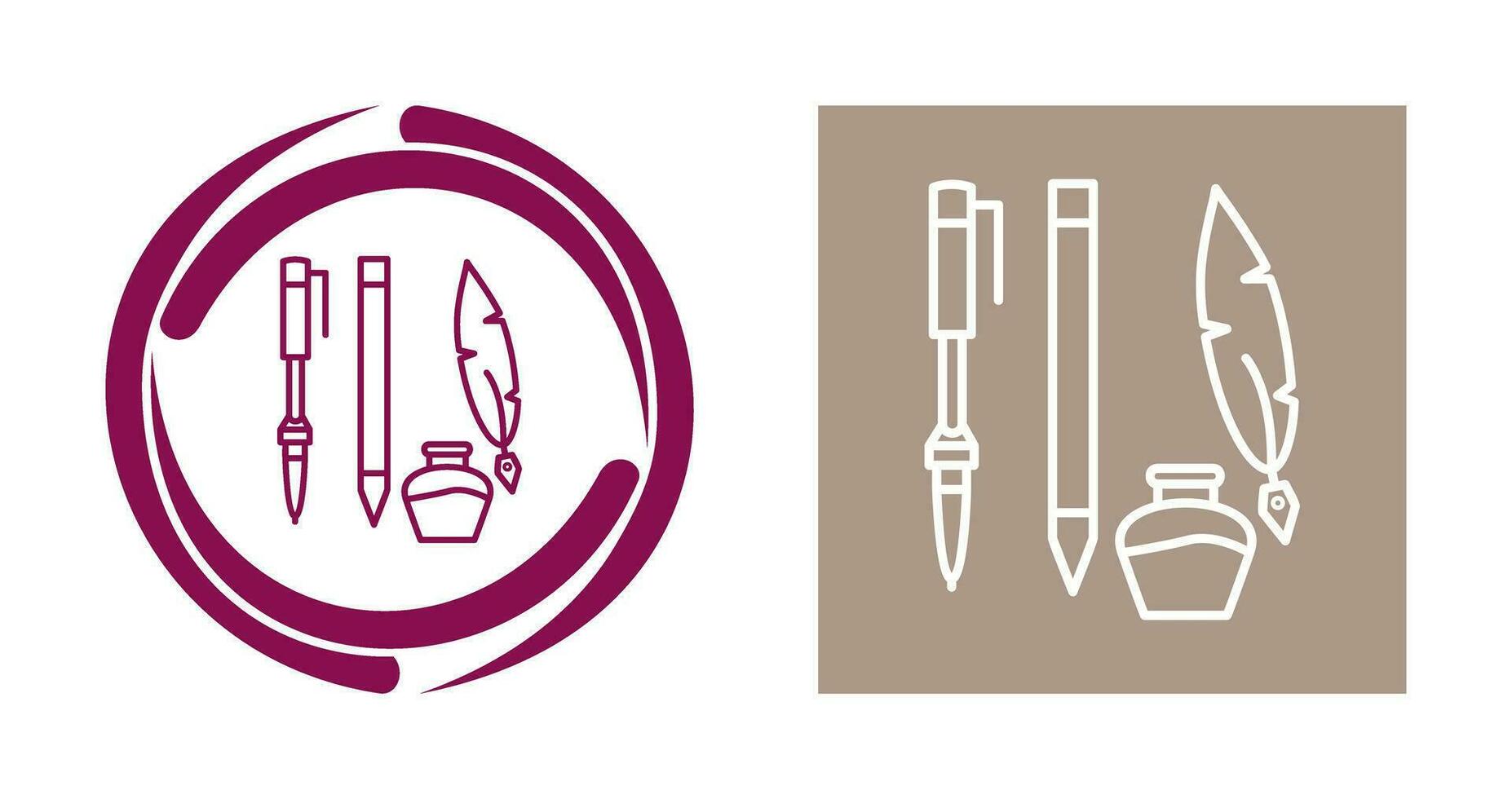 Unique Writing Equipment Vector Icon